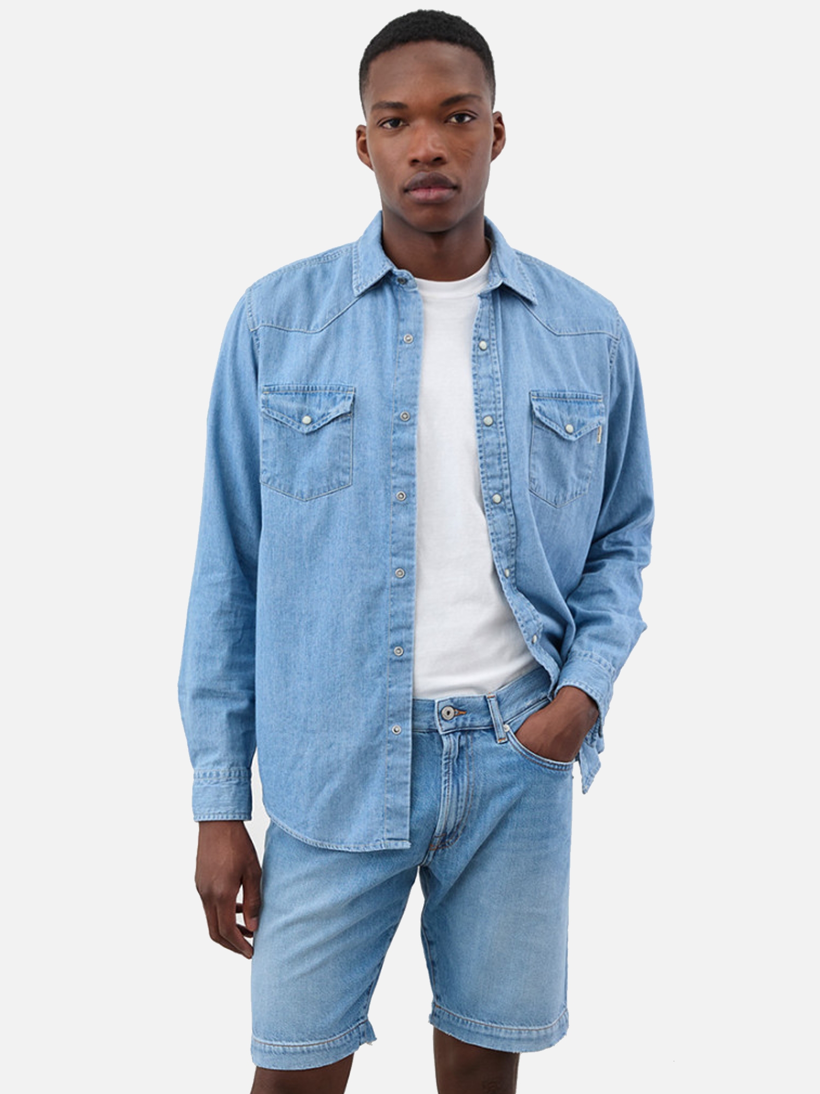 Shirt denim bleach Roy Rogers - ROY ROGERS - AsterModa